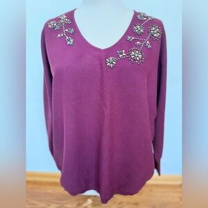 Chico's Deep Wine Knit Top #136